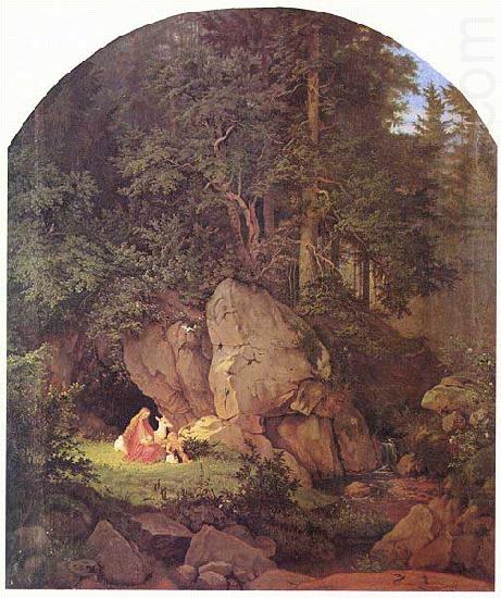Adrian Ludwig Richter Genoveva in der Waldeinsamkeit china oil painting image
